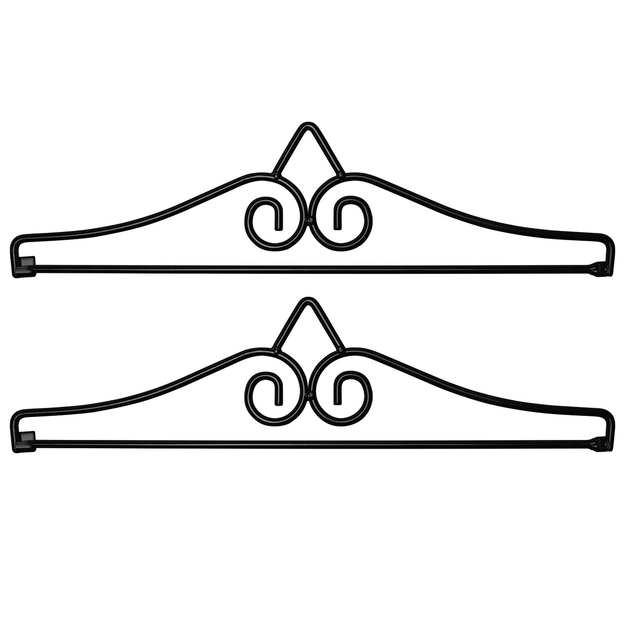 G128 2 Pack: Garden Flag Wall Hanger, Black Wrought Iron Small Flag Hanger, Heavy Duty Garden Flag Holder (Ideal for Flag/Banner with Width Smaller than 13")